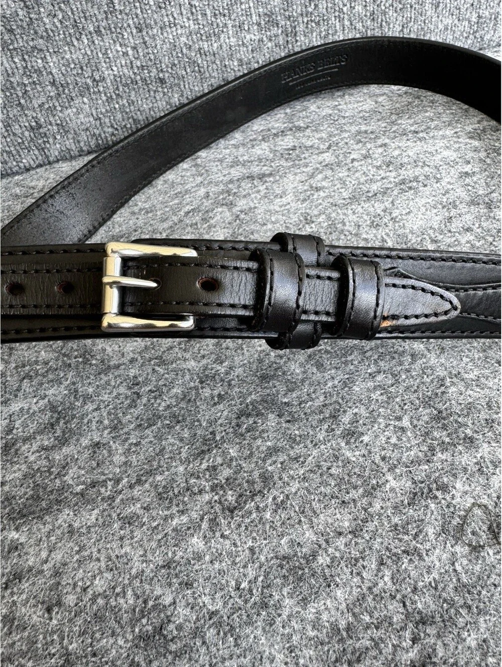Hanks Belts Black Leather Belt Size 50 USA Made Heavy Duty 100 Year Belt